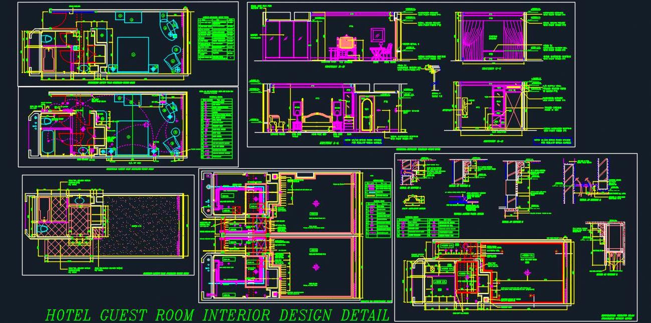 High-End Hotel Room DWG- Classic Design with Walk-In Closet